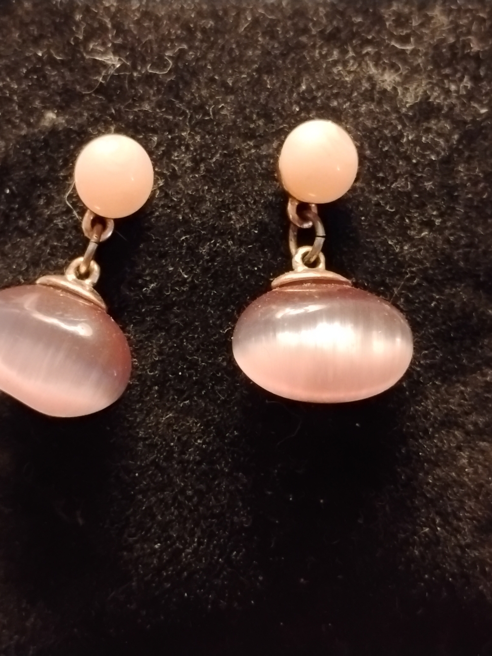 Source Unknown Pink Glass Drop Dangle Earrings - Picture 3 of 3